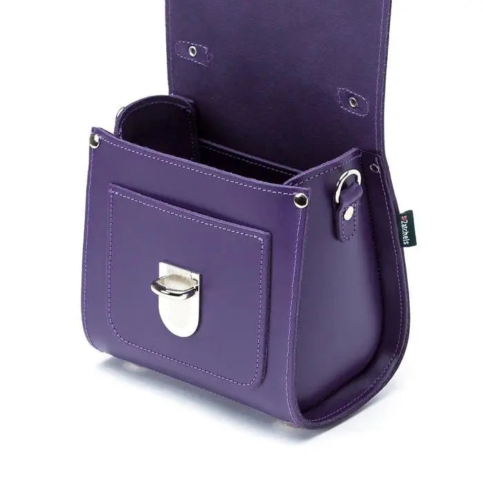 Handmade Leather Sugarcube Handbag - Purple - Plus
