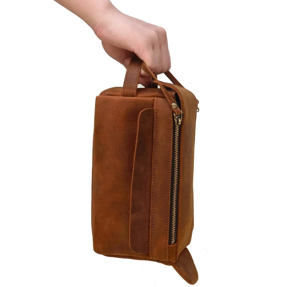 Cooper Allan Dado Leather Dopp Kit | Handmade Leather Toiletry Bag