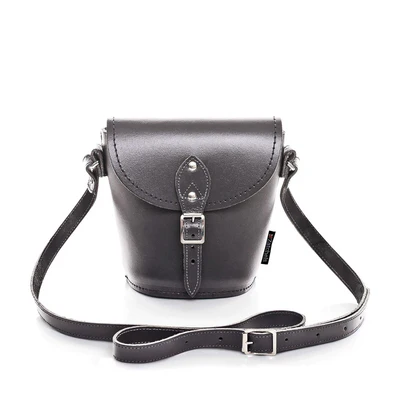 Handmade Leather Barrel Bag - Graphite
