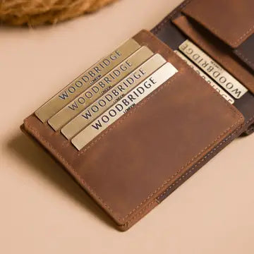Cooper Allan Woodbridge Men's Bifold Brown & Cognac Leather Wallet with Card Flap, Tab Coin Pocket
