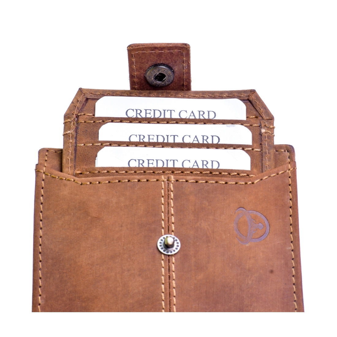 Cooper Allan Leather Hunter Wallet .12 Credit Card Slots . 1 Zipper Compartment : RFID