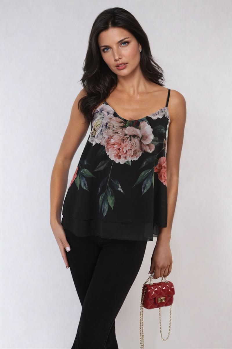 Cooper Allan Moda Floral Print Layered Cami Top