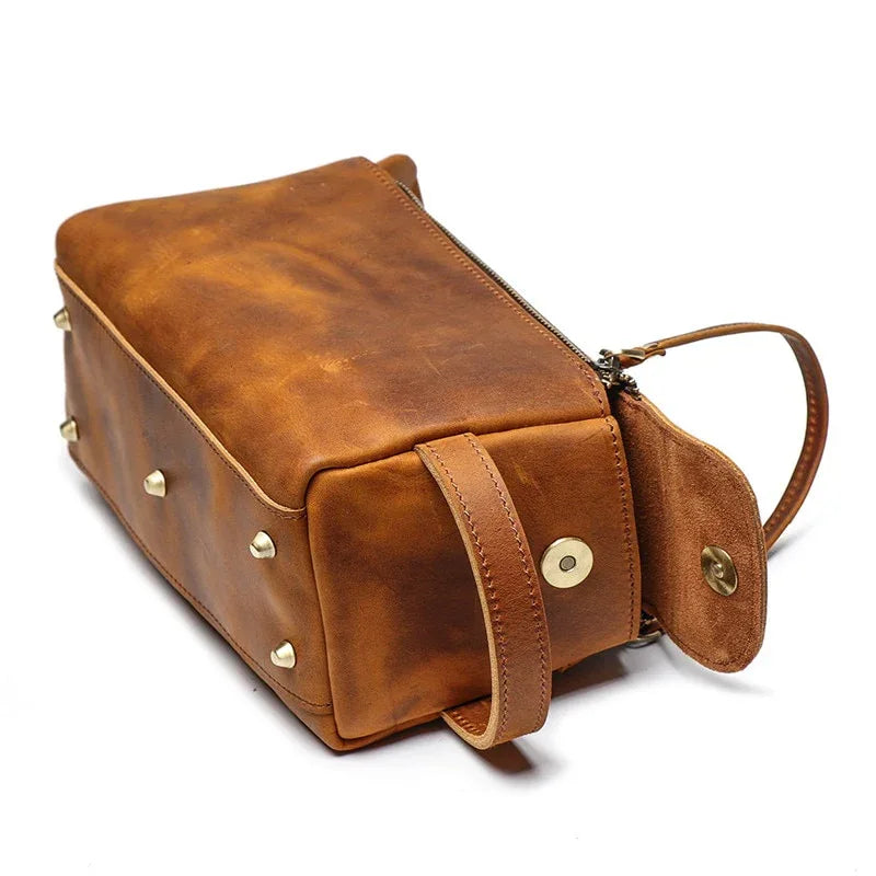 Cooper Allan Dado Leather Dopp Kit | Handmade Leather Toiletry Bag